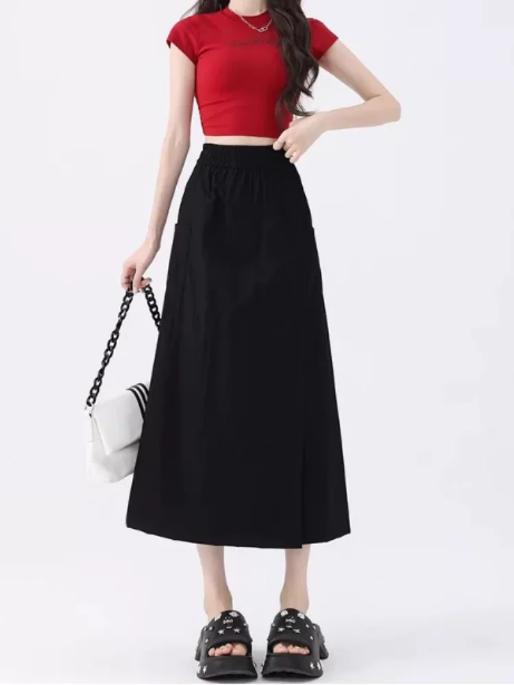 2026 Women Summer High Waist Slim Cargo Skort Casual Wide Leg Loose Culottes Fashion Figure Flattering Daily Ladies Skirt Pants
