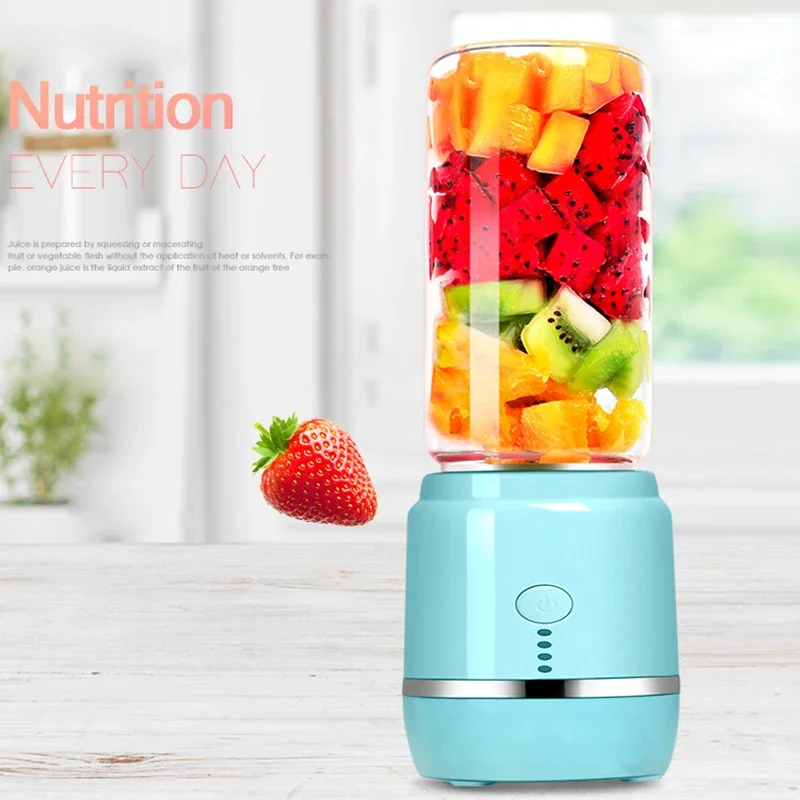 Espremedor de frutas elétrico portátil sem fio usb recarregável 6 lâminas mini misturador multifuncional verão smoothie liquidificador máquina