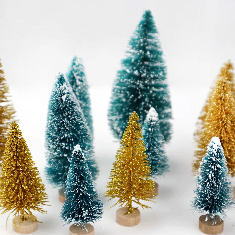 8Pcs 50-125mm Mixed Size Mini Christmas Tree Small Pine Tree Desktop  for Home New Year Xmas Party Table Decoration Navidad