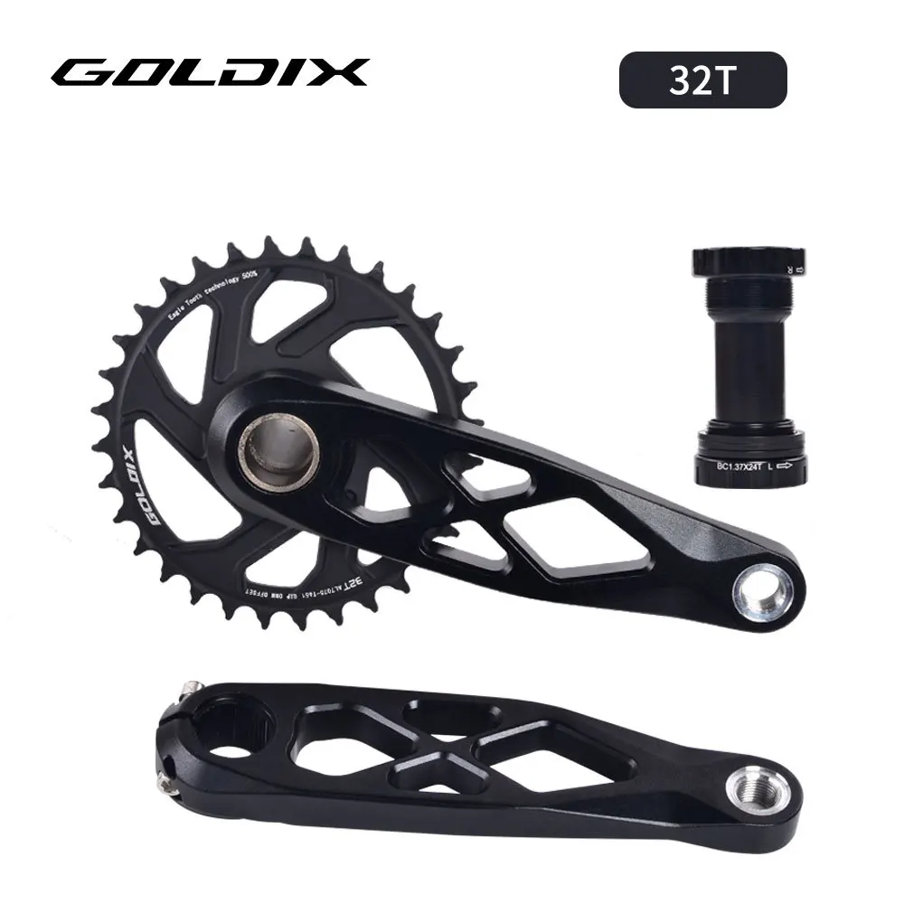GOLDIX MTB Crankset 160/170/175mm Mountain Bike Crank Narrow Wide Chainring 32/34/36/38T 7/12S Bicycle Crankset Sprocket For - view 5