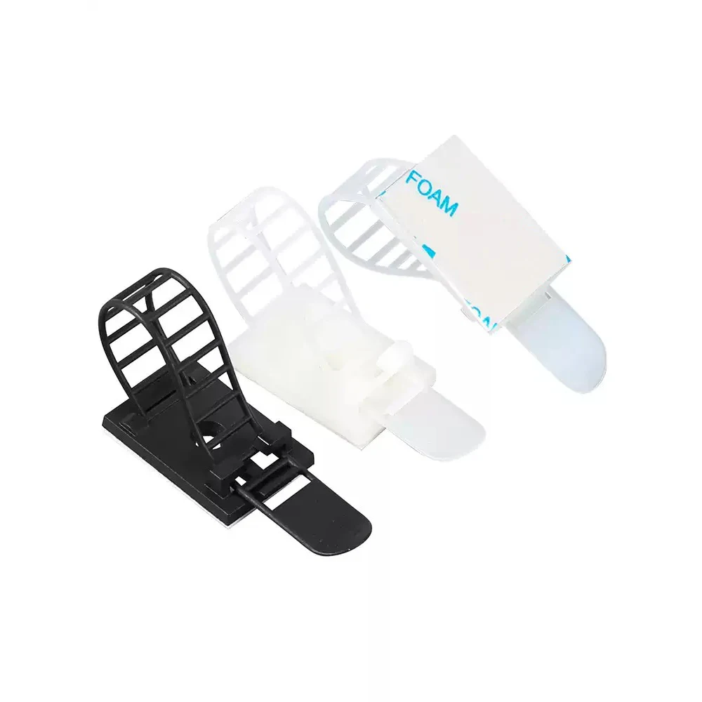 Fascetta per cavi regolabile Supporti autoadesivi Clip per cavi Cavo di rete in plastica Cavo di alimentazione Morsetto per fascetta per cavi per auto