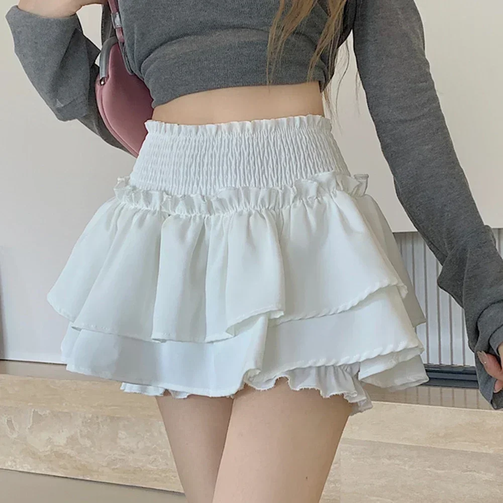 Two-Layer Skirt Ballet Skirt Korean Style Cute Has Lining Tennis Short Skirt