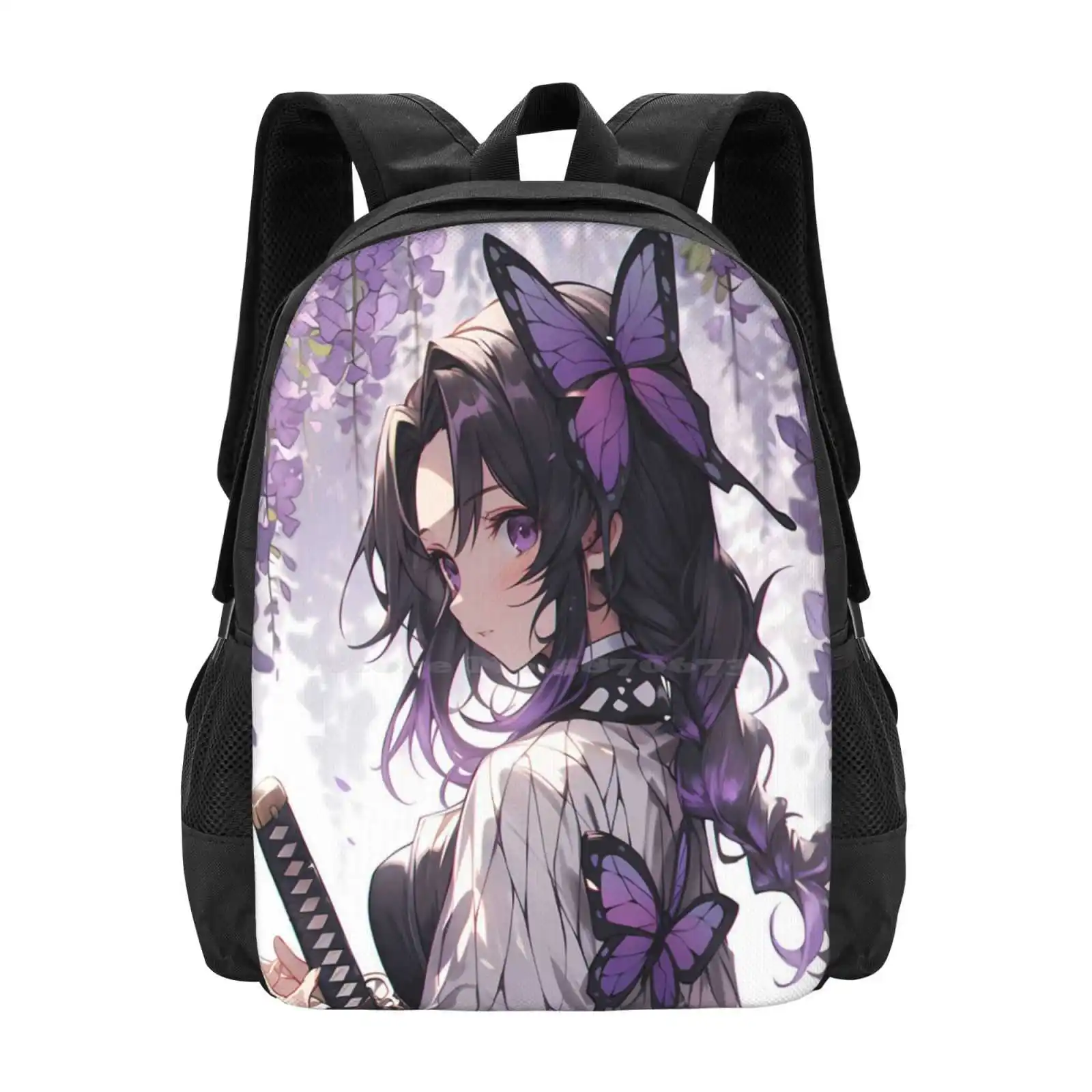 Shinobu Kocho Serene Blossom Kimetsu No Yaiba Hot Sale Schoolbag Backpack Fashion Bags Shinobu Kocho Demon Kimetsu No Yaiba