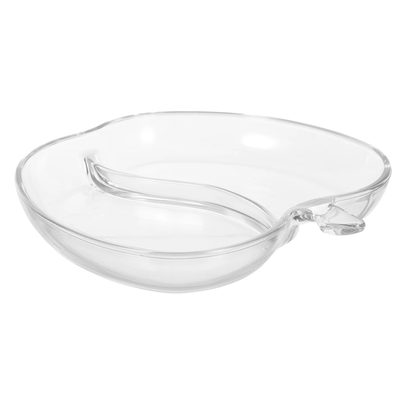 

Transparent Glass Apple Fruit Bowl Holiday Candy Plate Decorative Christmas Snack Serving Tray Elegant Home Use