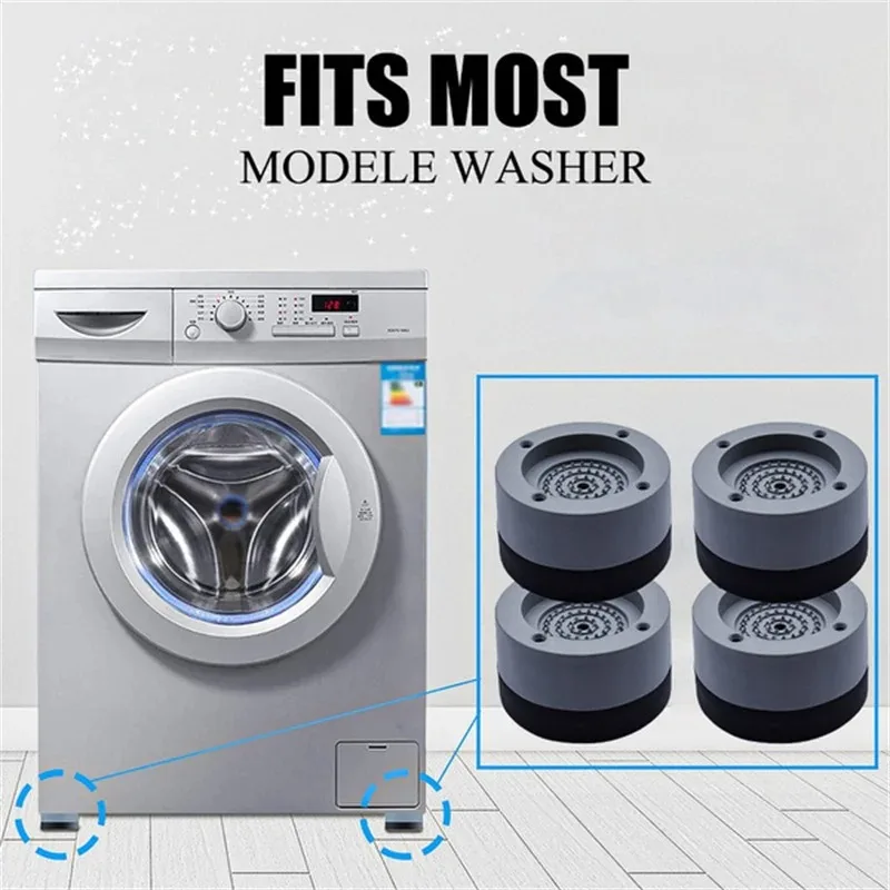 4PCS Anti Vibration Pads Washing Machine Plastic Feet Legs Mat Universal Silent Skid Raiser Mat Anti-vibration Pad Leg Base