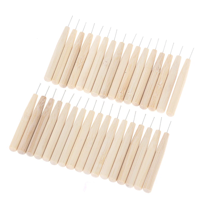 30pcs Bamboo Handle Interdental Brushes Denta Floss Interdental Cleaners Teeth Brush Toothpick Oral Oral Care Tool Teeth Cleaner