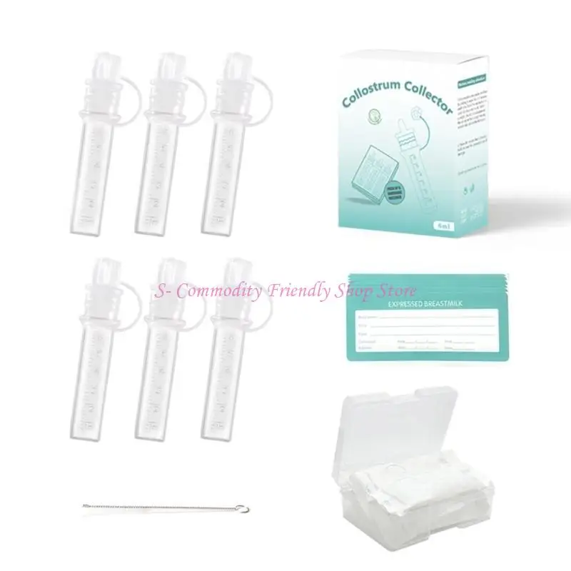

6 шт., колостобуна, легкий раствор для хранения молока для грудного вскармливания, контейнер для сбора колостобуны, трубка для новорожденных