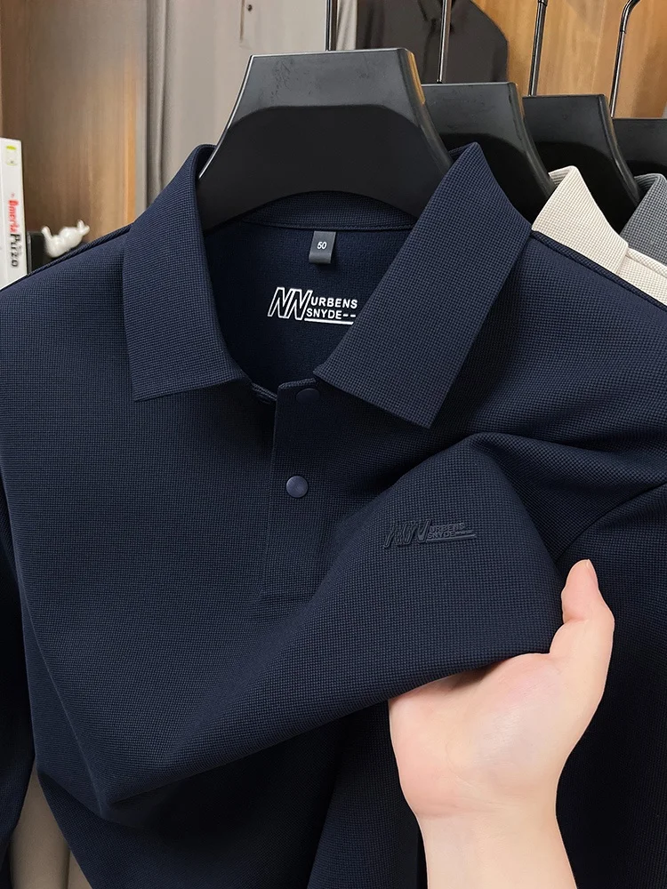 

Мужская рубашка с длинным рукавом: комфортная, дышащая, однотонная, базовый слой, осенняя новинка, повседневный деловой стиль