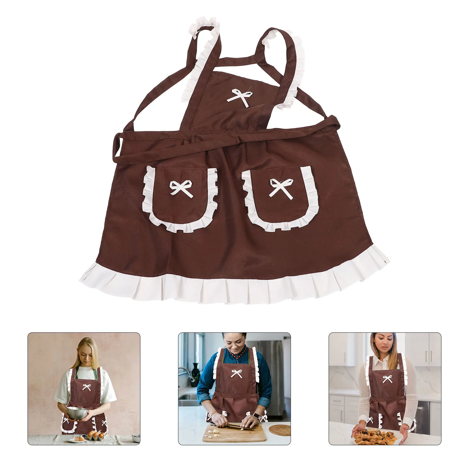 

Stylish Reusable Oil Resistant Apron Water For Chef Housewife Cooking Baking Bbq Painting Gardening Hair Salon Nail