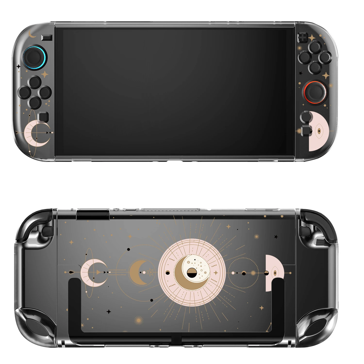 حافظة لجهاز نينتندو سويتش 2 فوندا غطاء حماية قابل للإرساء مرحلة القمر الشفاف من مادة البولي يوريثان الحراري 2 ملحقات وحدة التحكم JoyCon