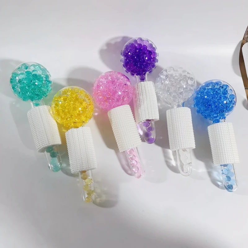 Boîte de 2 pièces de Globes LCE pour le visage, boules de refroidissement pour le visage, masseur facial à rouleaux LCE, outil de Globes de congélateur pour le visage et les yeux, soins de la peau