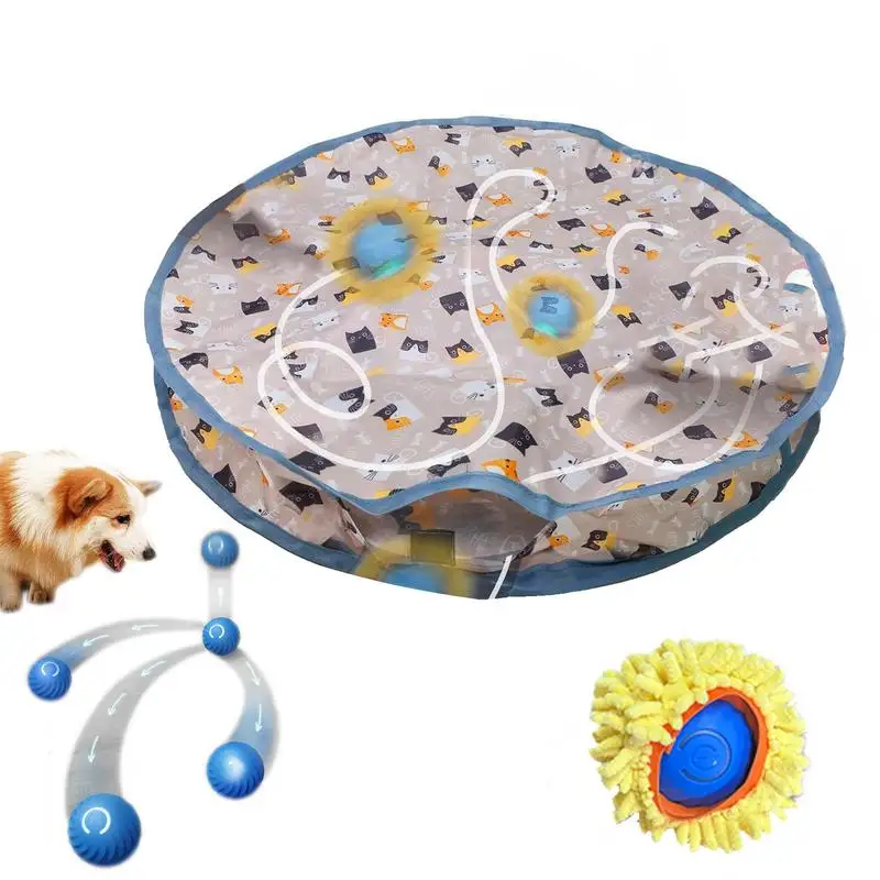 Electric Cat Toy Hide And Seek Kitten Toy Cover Self-entertainment Hiding Cover Interactive Toy Automatic Moving Ball For puppy