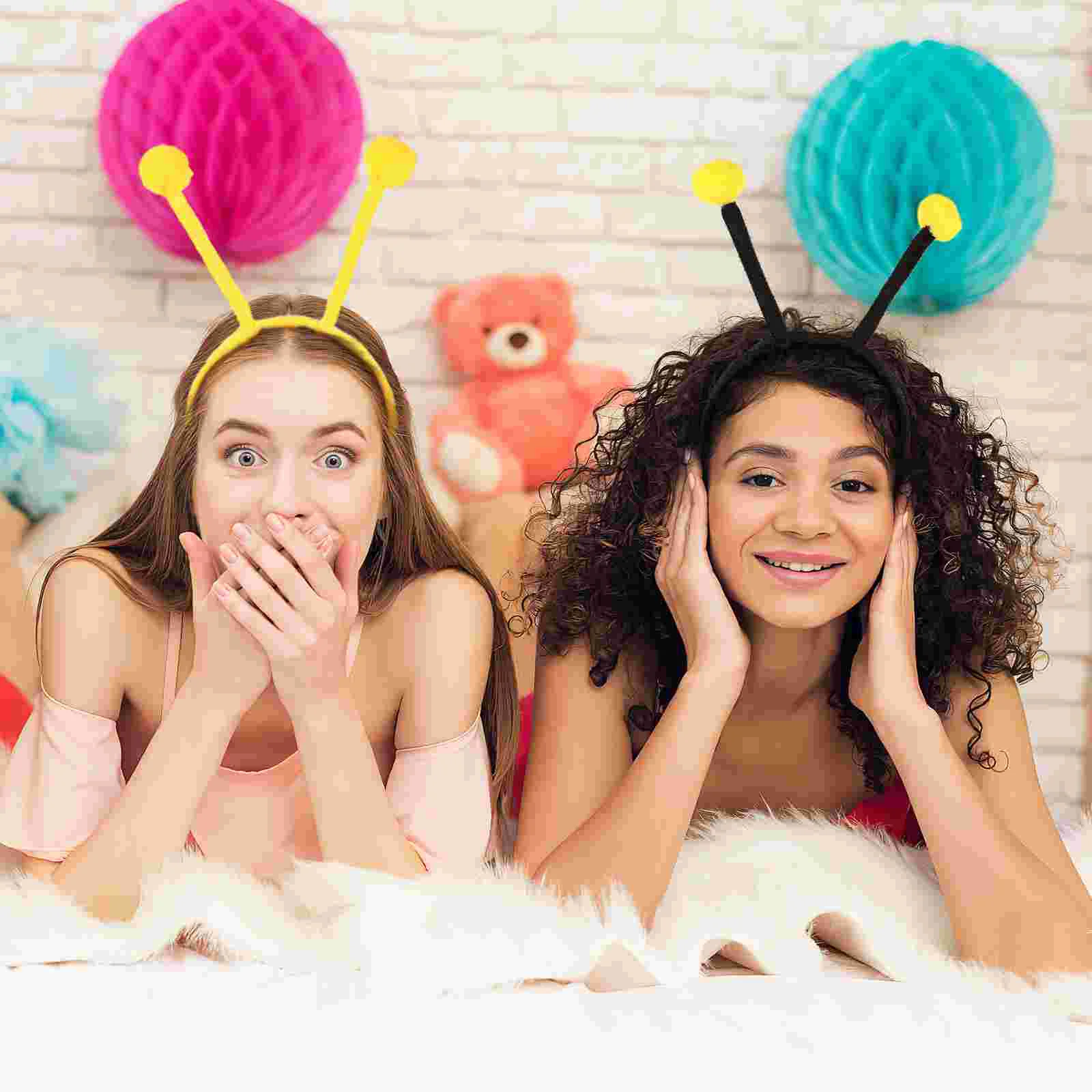 Bee Tentacle Headbands Kids Costume Accessories Plastic Hair Hoops Pompom Headband Bee Hair Bands Halloween Christmas Party