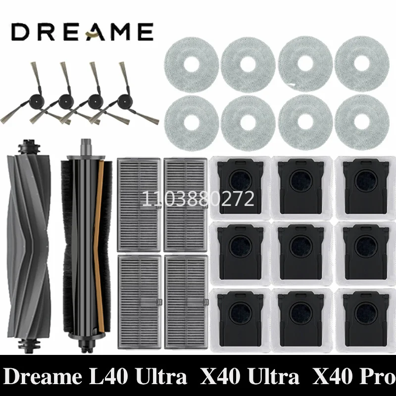 

Dreame L40 ultra / X40 Ultra Robot Vacuum Accessories Dust Bags Mop Main Side Brushes Cloths HEPA Filters Spare Parts