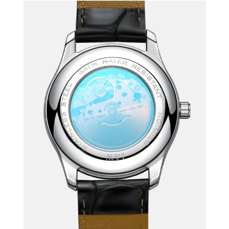 Carnaval Merk Iw High-End Serie Mode Maan Fasen Paar Horloge Voor Mannen En Vrouwen Luxe Saffier Miyota Mechanische Horloges