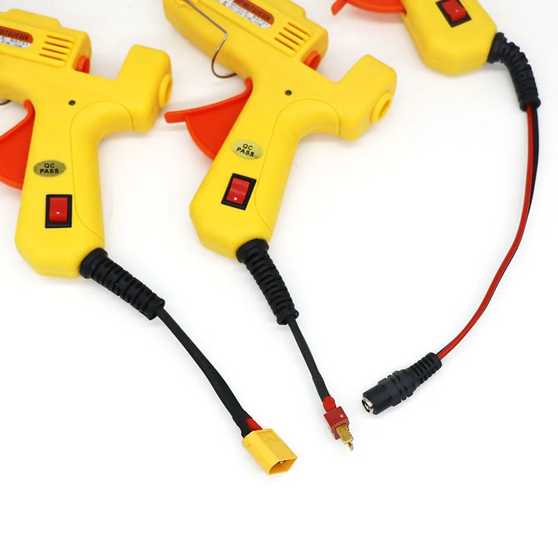 12V/24V Hot Melt Glue Gun AC to DC Adapter XT60 T-type Mini Glue Gun with 7mm Glue Sticks Model Aircraft Repair Tool