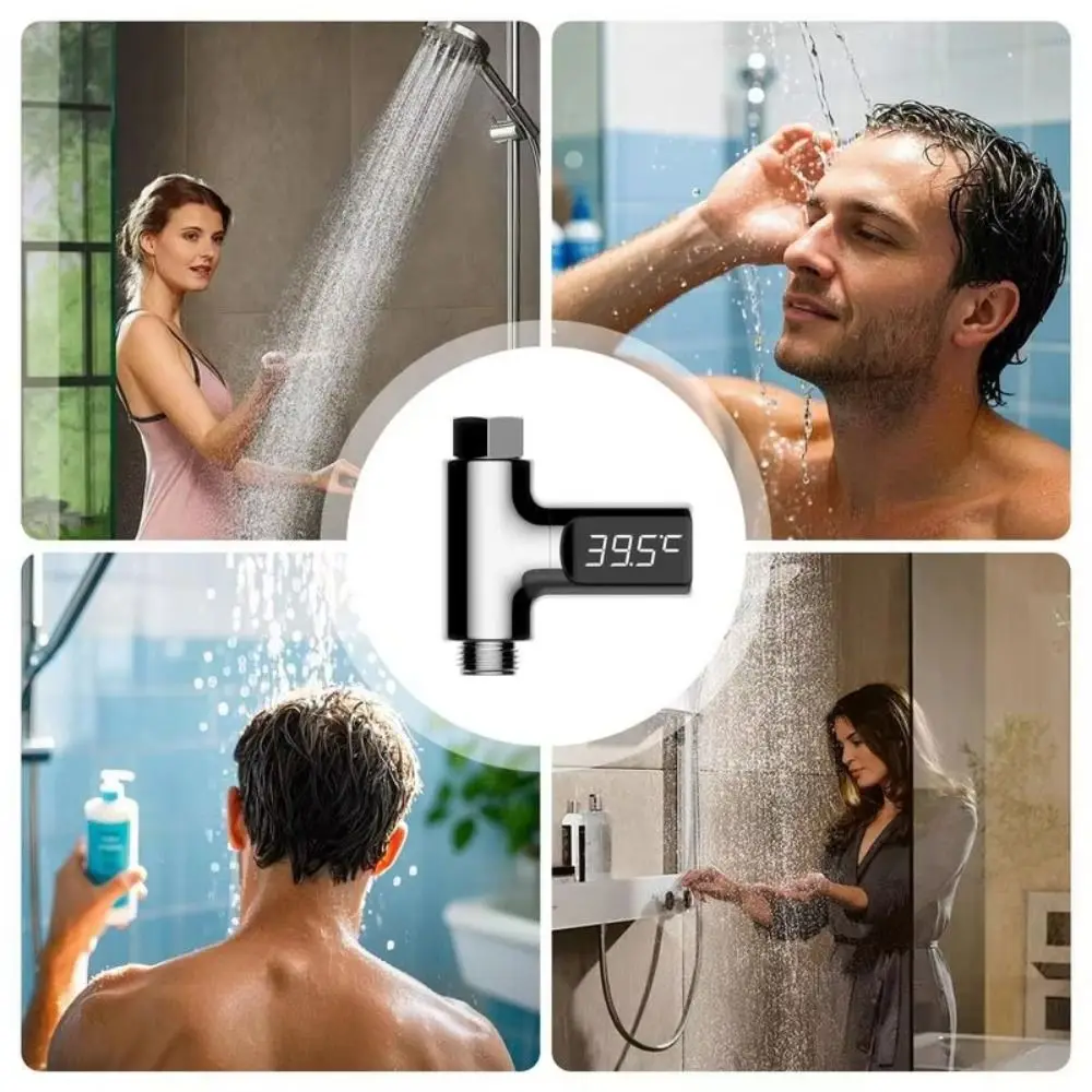 LED Display Water Temperature Monitor Self-powered Monitoring Bathing Temperature Meter ABS Hot Tub Shower Faucets Bathroom
