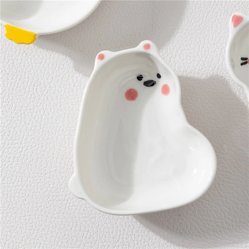 Japanese Style Ceramic tiny Plate Creativity Home Restaurant Soy Sauce Vinegar Mustard Seasoning Animal Ceramic Dish Kitchen
