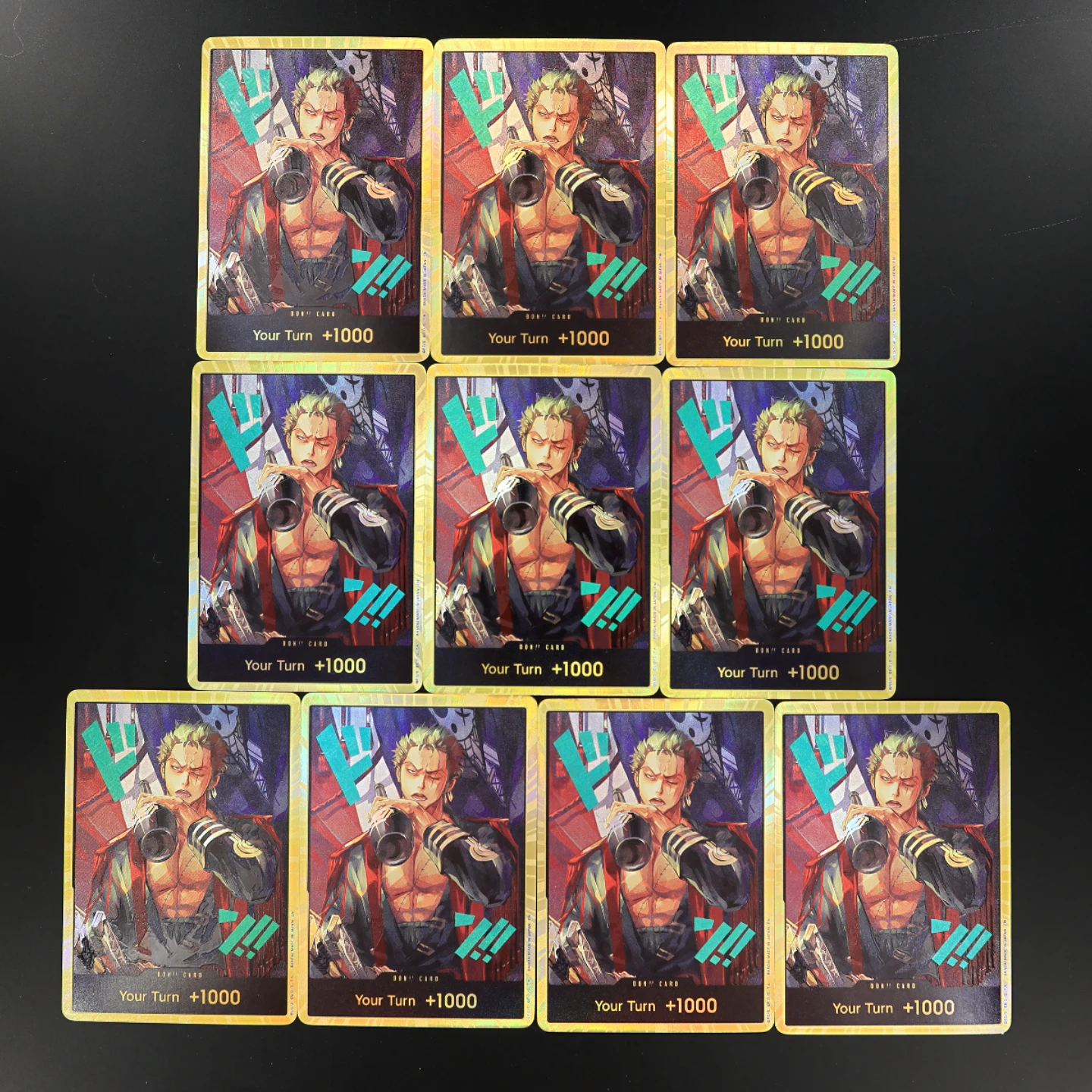 One Piece OPCG 3D Textured English Gangster Style Straw Hat Crew DON card Luffy Zoro Nami Chopper Robin Anime Collectible Cards view 3