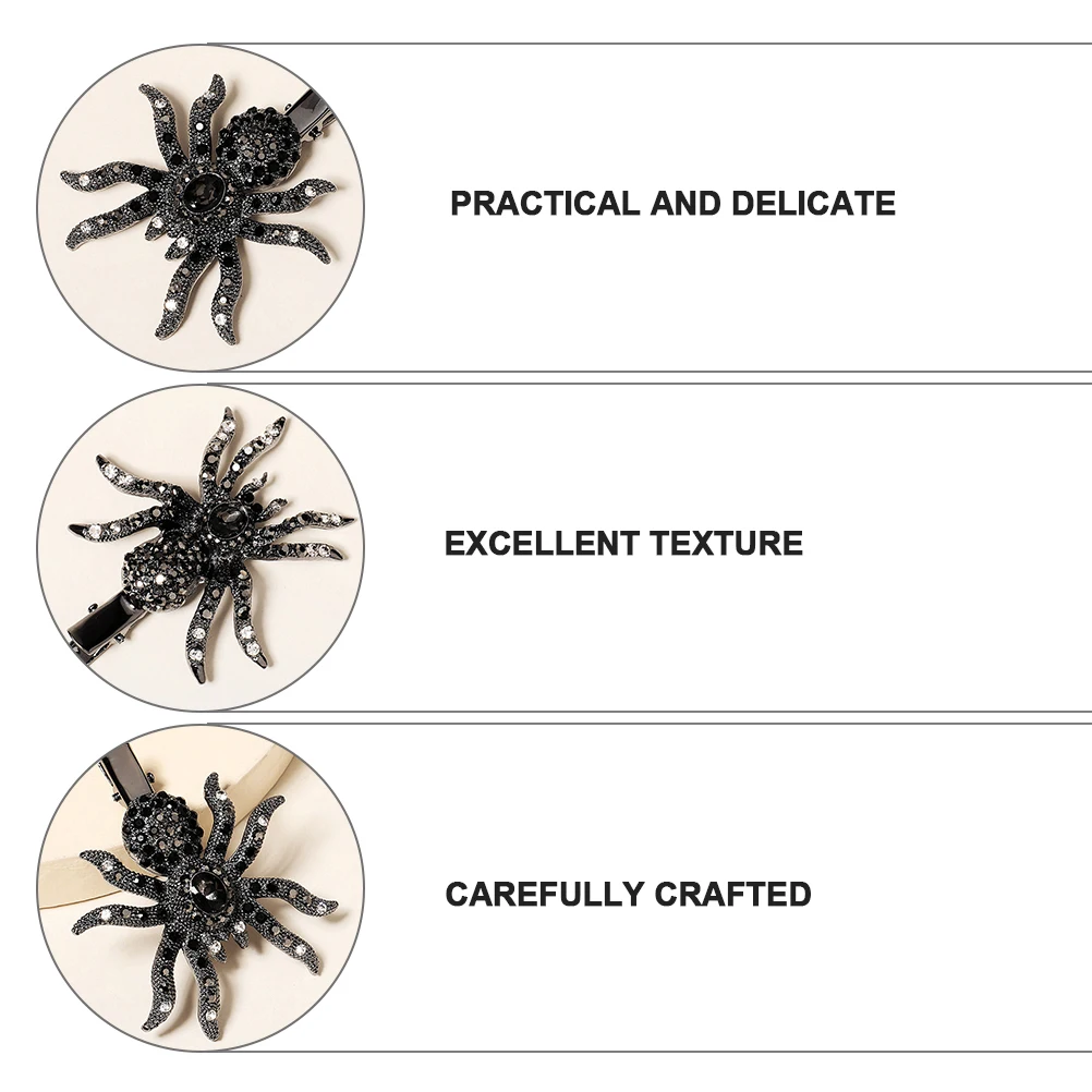 

Rhinestone Spider Hairpin Barrette Clip Accessories 1Pc Alloy Zinc Rhinestones Halloween Cosplay Costume Party