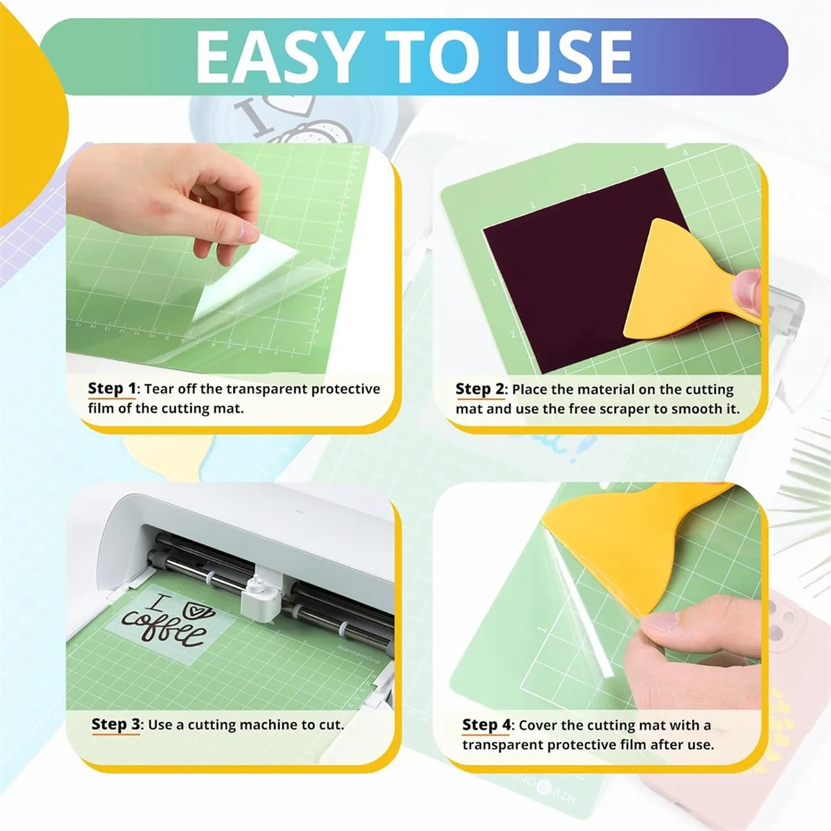 Tapetes de corte para Joy Xtra, 3 pacotes de tapetes de corte 8,5x12 polegadas adesivos reutilizáveis tapetes de corte plotter