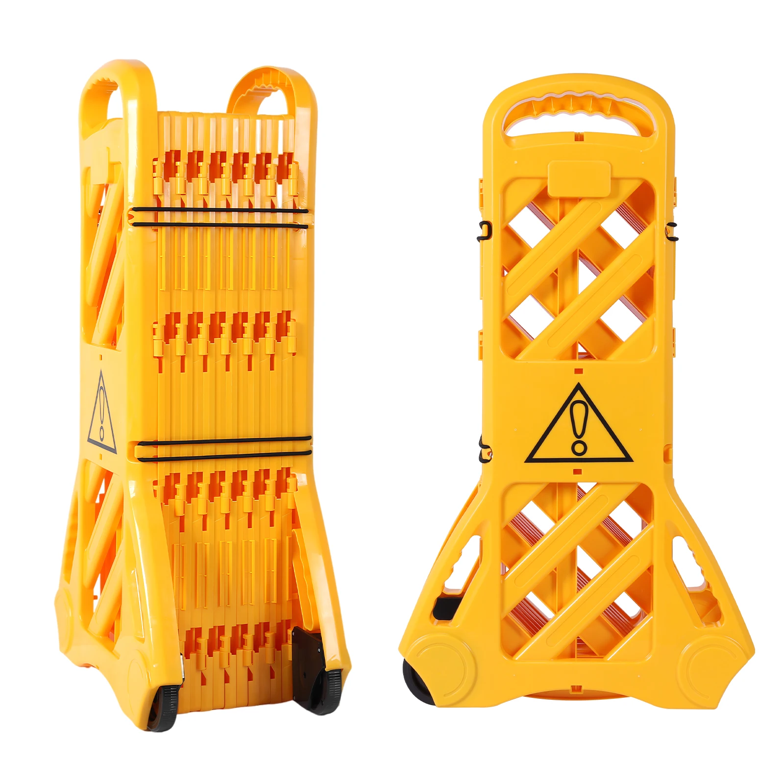 13 Foot Expandable Barricade Gate with Wheels Retractable Driveway Fence Gate for Crowd Control Industrial Or Residential Use