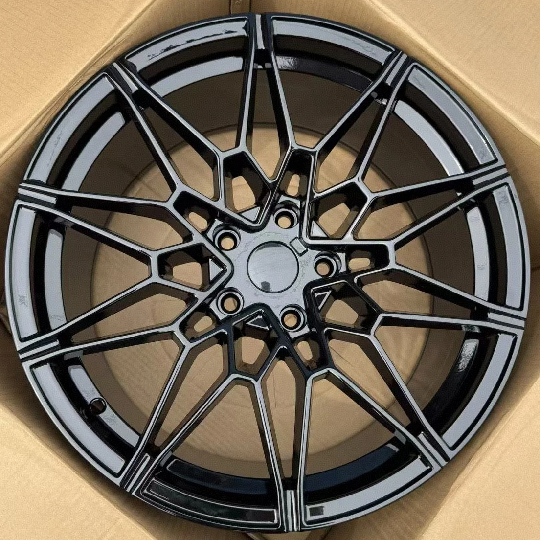 18-22 Inch Gloss Black Machined Face Multi-Spoke Alloy Wheels 5x112 5x114.3 Sport Car Upgrade Rims