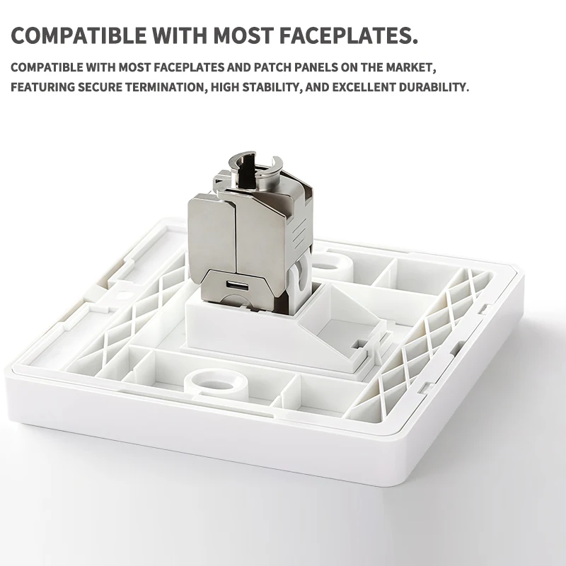 10PCS CAT7 Shielded RJ45 Keystone Jack Tool-less No Punch Down Up Down Crimp 10Gbps Ethernet Network Data Module