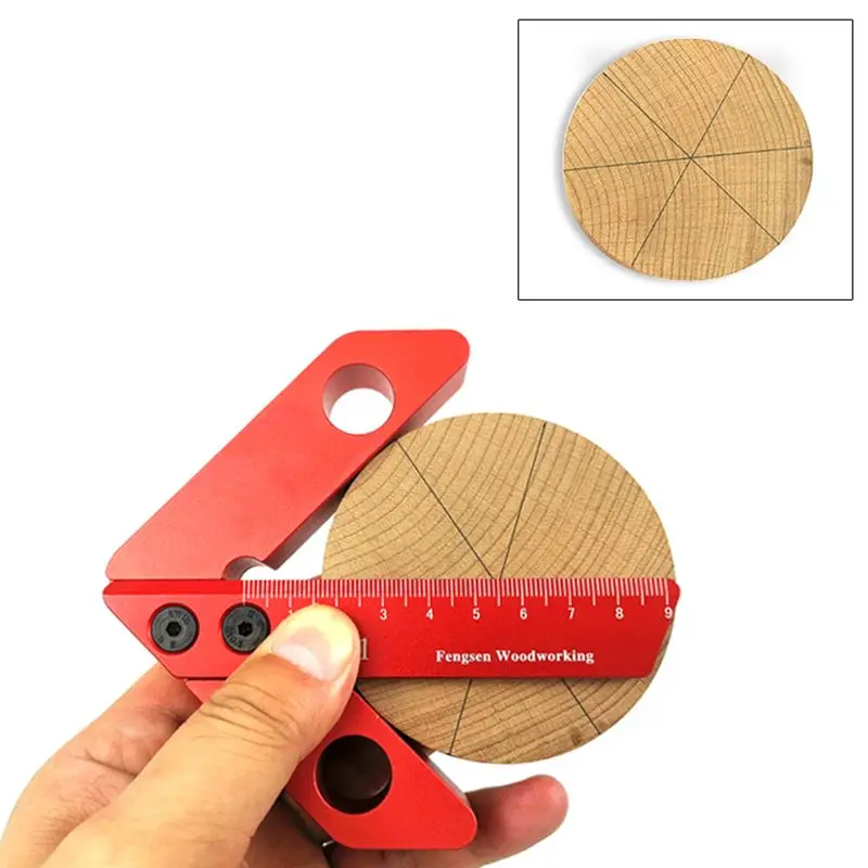 Center Finder, Line Gauge, Woodworking Aluminum Alloy Center Scribe Measuring Tool, 45/90 Degree Right Angle Carpenter Ruler