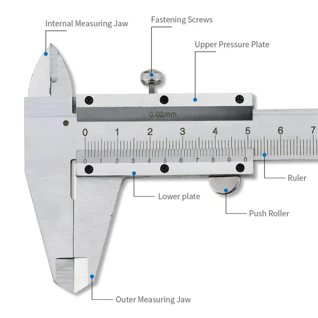 Carbon Steel Vernier Caliper Measurement Gauge Household Universal Metalworking Fitting 0-150mm Measuring Tool