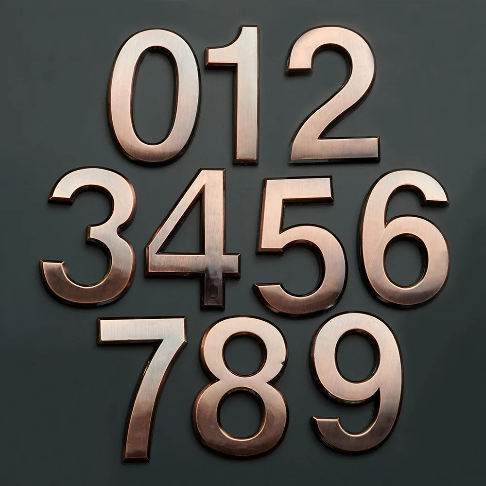 5cm 7cm ABS Nordic style digital house number bedroom outdoor hotel door paste electroplating geometric shape house number