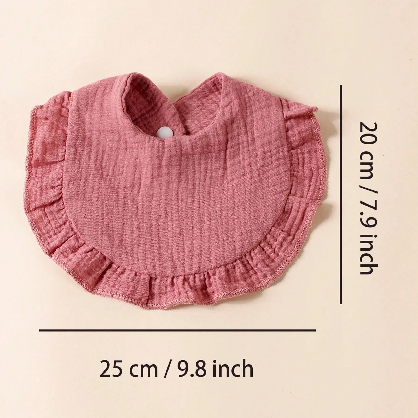 4PCS Lotus Leaf Edge Double Crepe Baby Drool Towel Cotton Comfortable Baby Feeding Bib Baby Soft Snap Button Bib