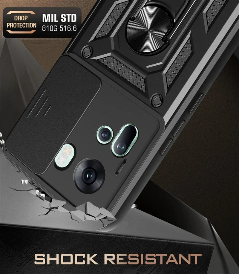 Бронированный чехол для телефона OPPO Reno 12F 11A 12 FS 11F 10 13 Pro 5G Магнитный автомобильный держатель с кольцом Силиконовые мягкие защитные чехлы для объектива