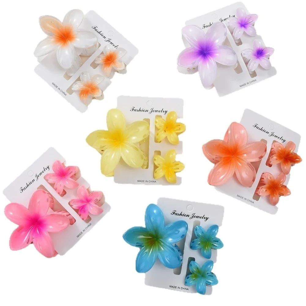 

18 шт., заколки для волос с милым градиентом и цветком яйца, акриловые заколки, аксессуары для волос с цветами, заколки в виде акулы, ежедневное использование