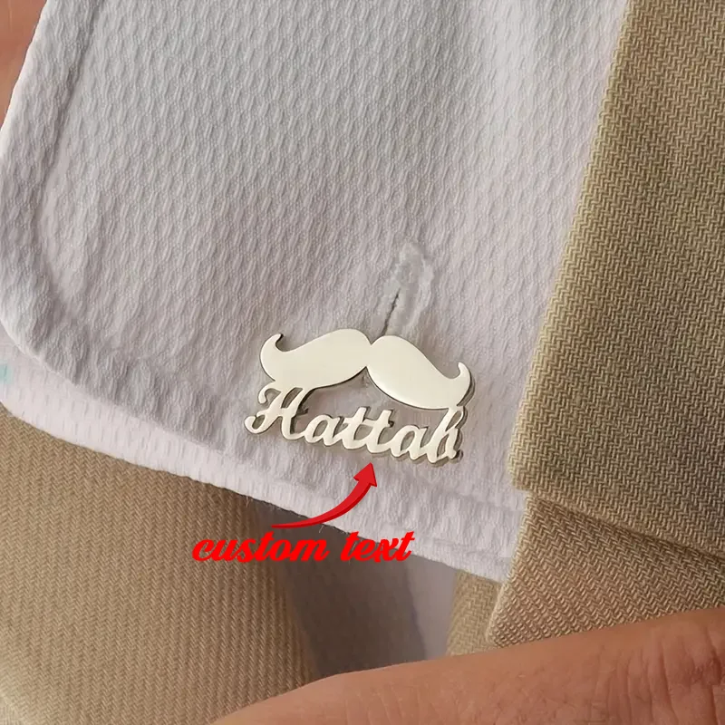 

Custom Name Cufflinks With Beards Men Women Elegant Clothing Stainless Steel Jewelry Accessories Personalized Pair Cufflink Gift