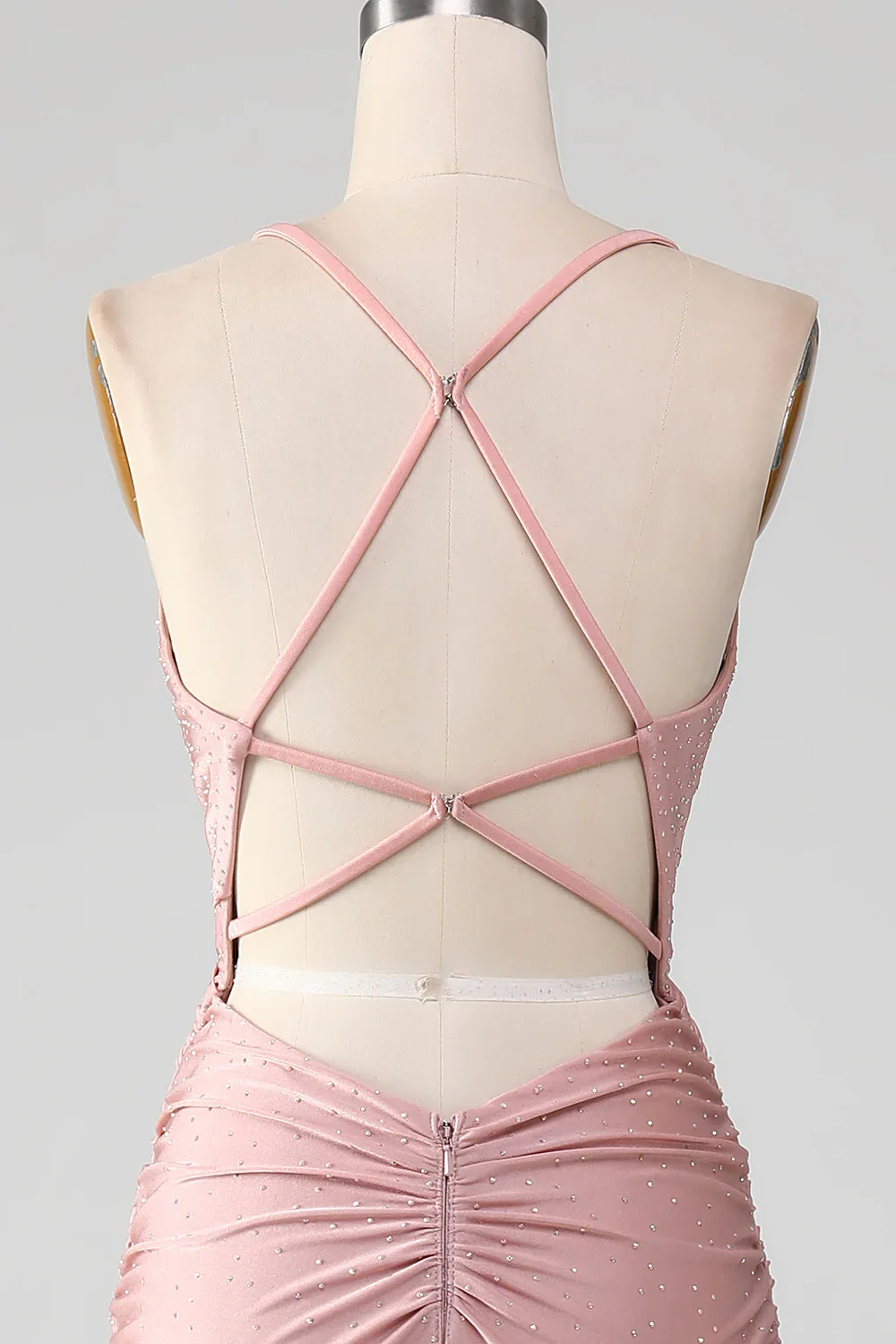 High Quality Customized Zipper Pink Sleeveless V-neck Vestidos Longos De Luxo Casamento Convidada فساتين اعراس وسهرات Dress Robe