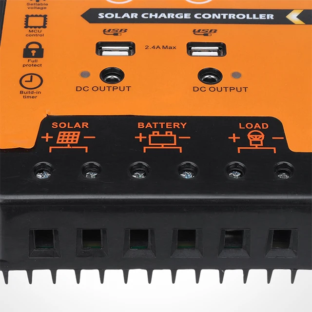 Regulador de batería de Panel de pantalla LCD USB, sistema de energía PV, carga 30A 50A 70A PWM, controlador de cargador Solar, 5V