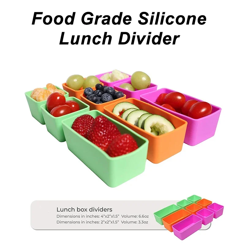 Silicone Lunch Box Microwaveable Household Square Salad Dressing Compartment Artifact Lunch Box for Kids