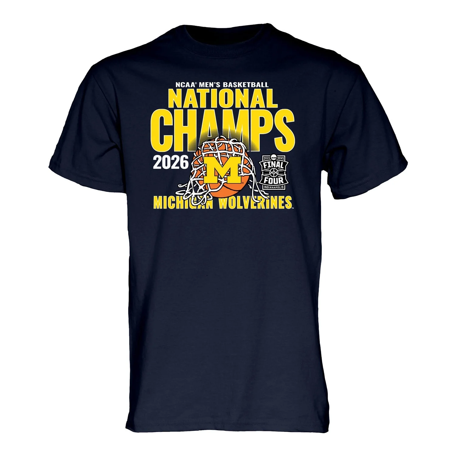 Michigan Wolverines Basketball Team National Championship T-Shirt Fashion Streetwear Men's Clothing Women's Summer New T Shirt