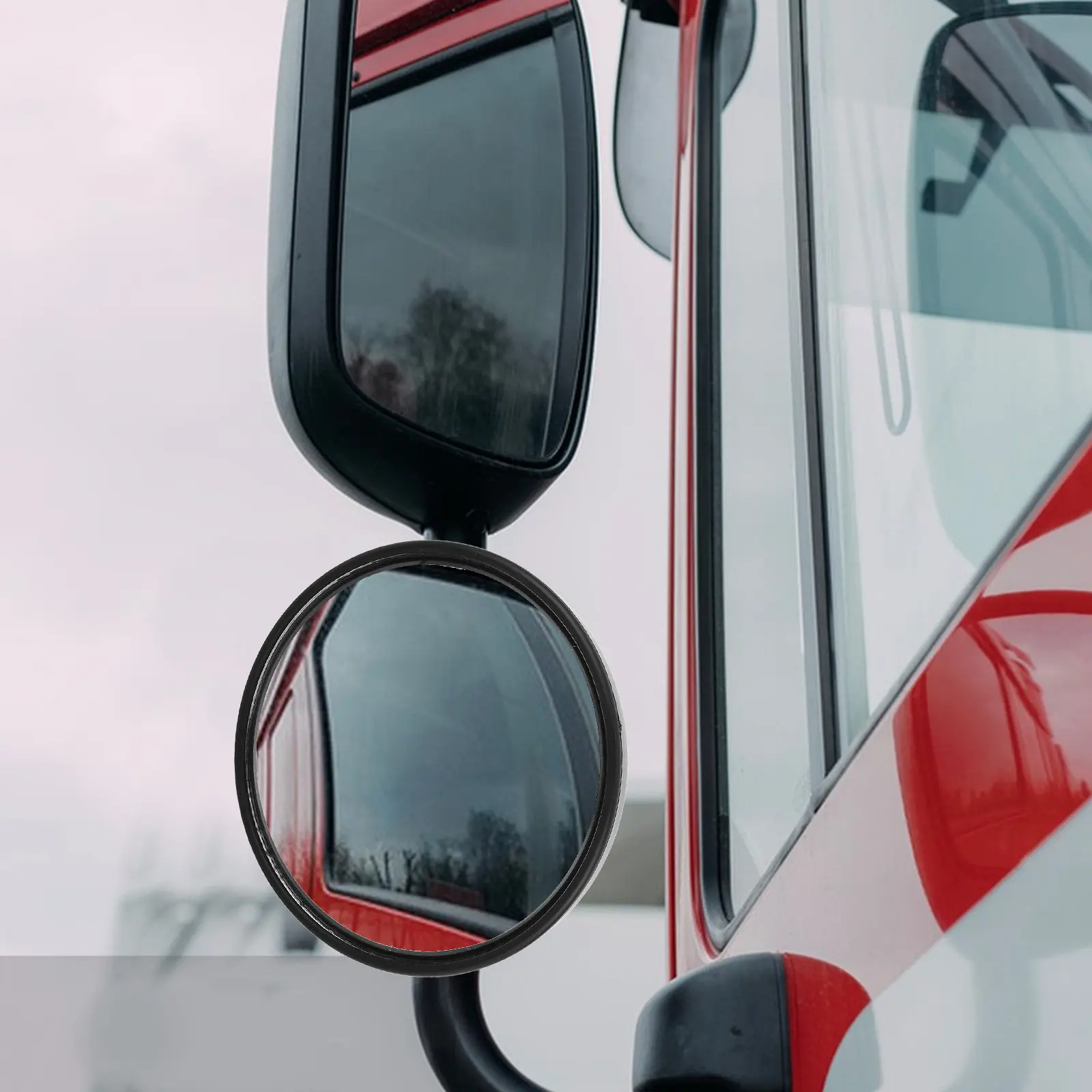 

Truck Bus Round Large Convex Rearview Mirror Adjustable Angle Universal Fit Blind Spot Elimination Safety Mirror