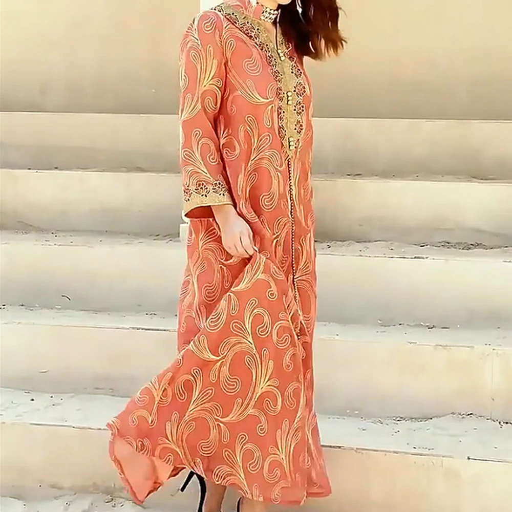 Robes de soirée Eid pour femmes broderie Marocain caftan Ramadan Djellaba robe musulmane dubaï turc Abaya islamique Jalabiya Abayas