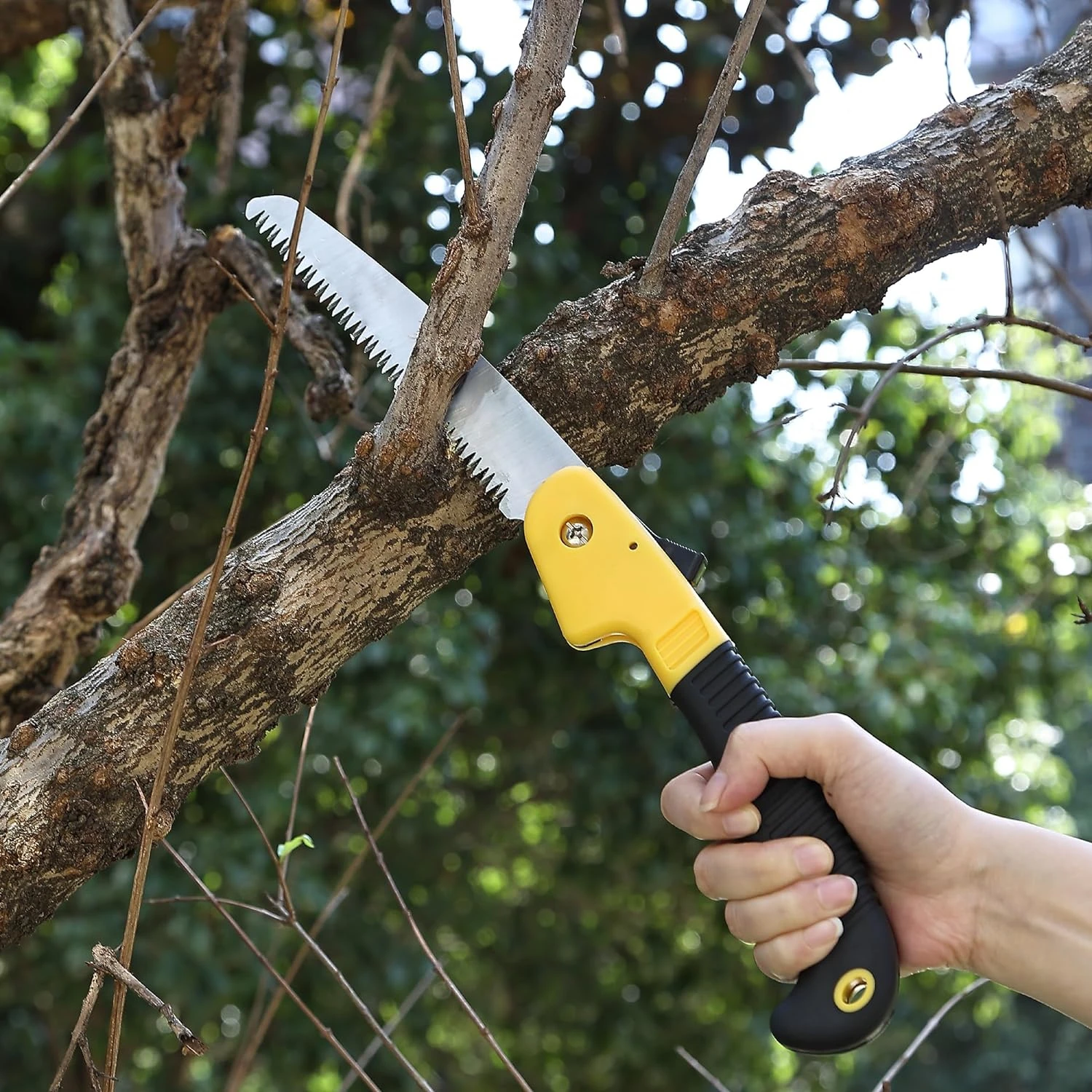 Efficient, Compact, Portable Foldable 7-Inch Hand Saw - Convenient Camping Tool for Effortless Cutting, Pruning, Tree Trimming -