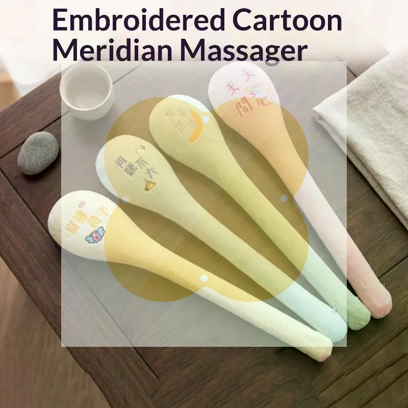 1Pcs Back Pain Relief Portable Body Vibration Hammer High Elasticity Plush Massage Pat Fu Character Slap Stick Massager