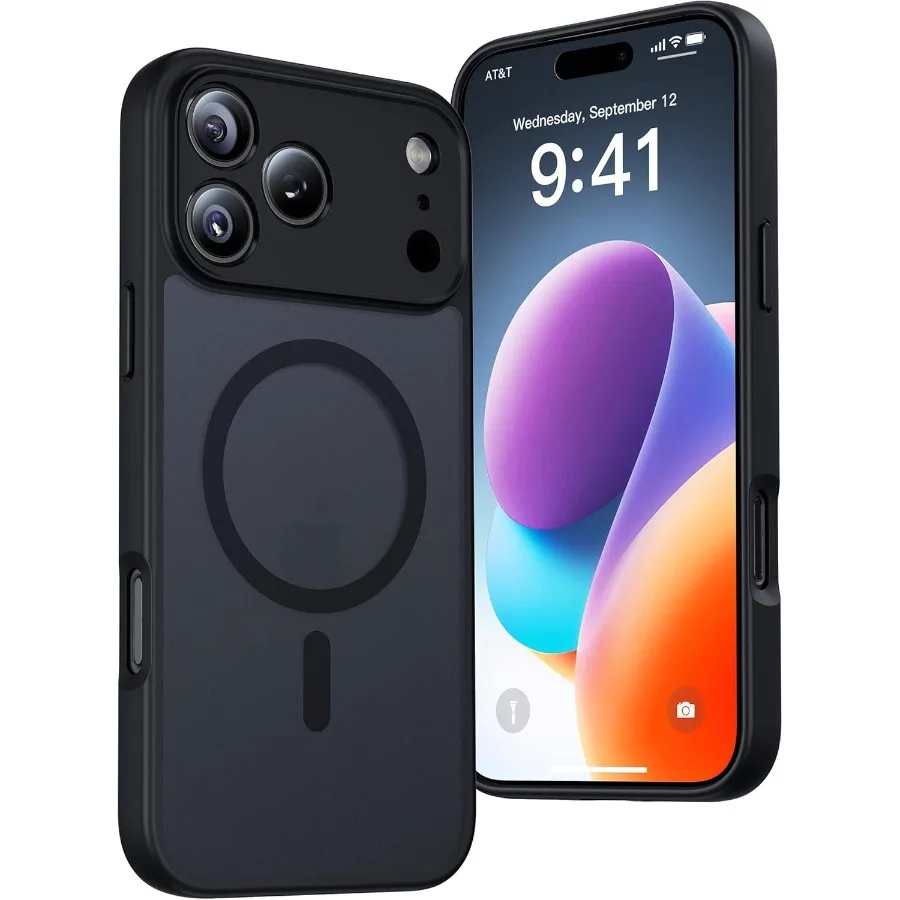 حافظة حماية مغناطيسية كاملة للكاميرا لهاتف iPhone 17 Pro Max 6.9 مع توافق MagSafe عسكري مقاوم للصدمات ومضاد للانزلاق M