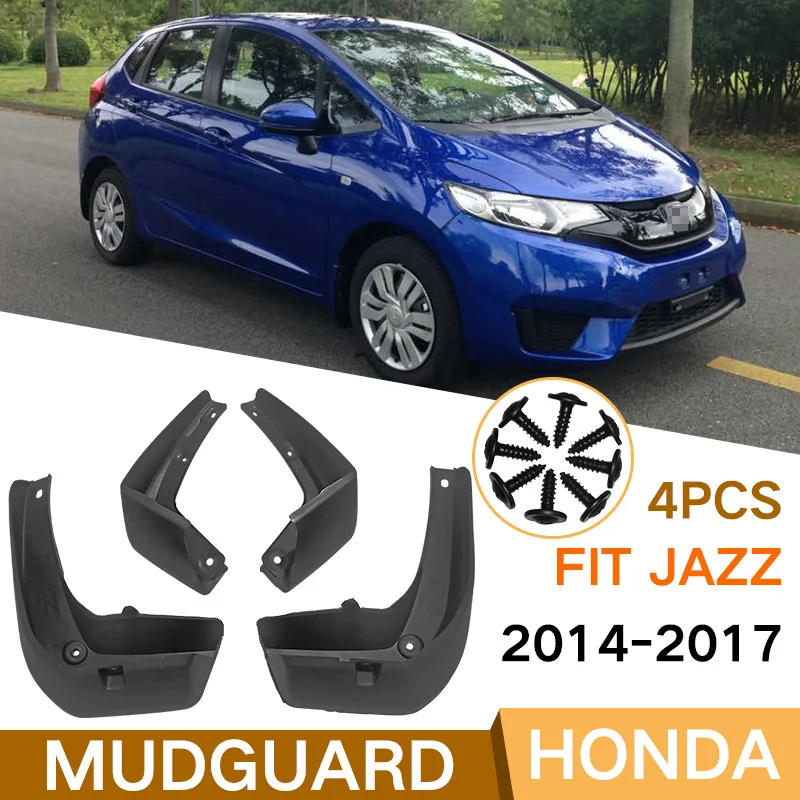 

Для 2014-2017 Honda Fit JAZZ Черный Автомобильный брызговик уменьшает пыль противостоять шине грязь автомобильные аксессуары инструменты