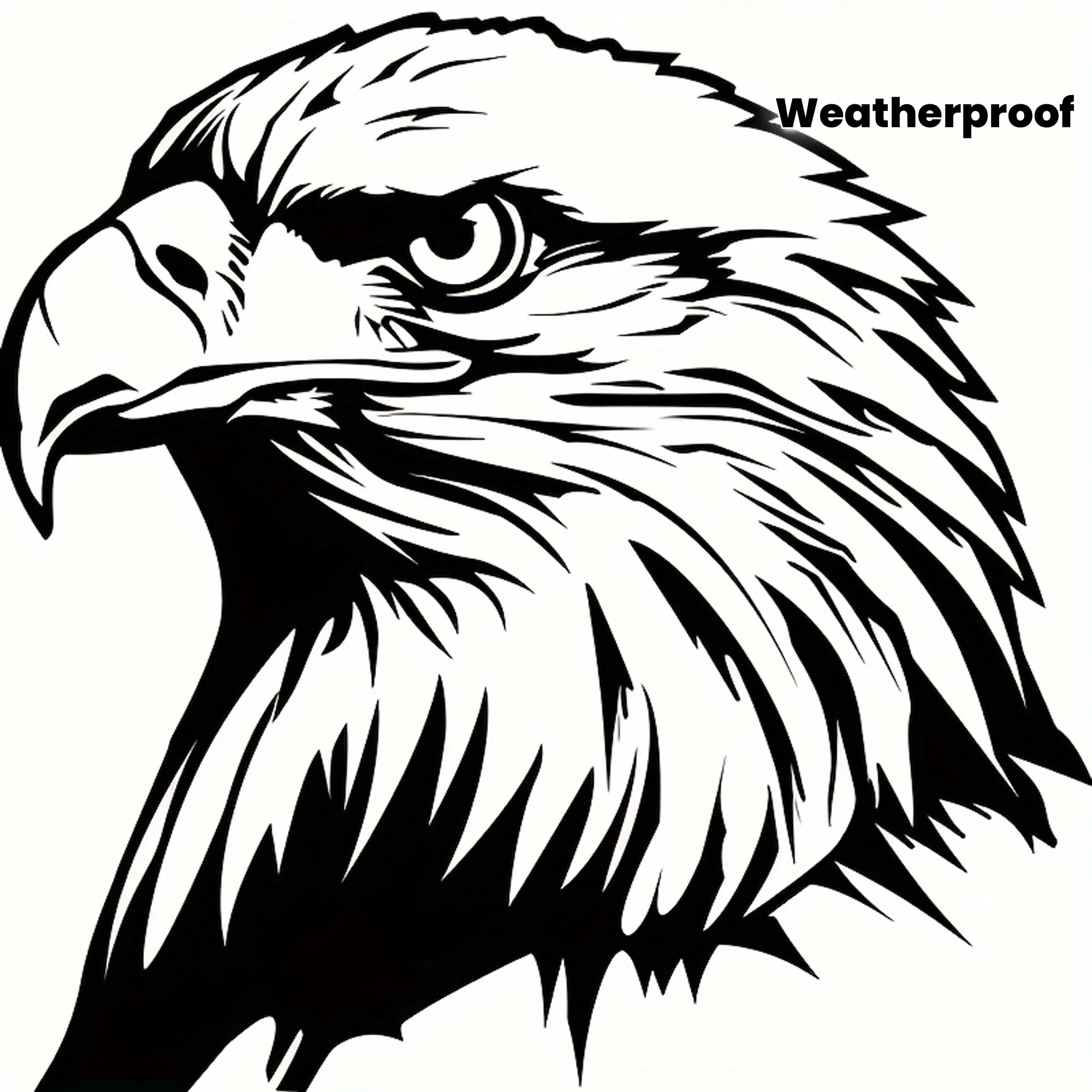 1PC Bold Black White Eagle Head Weatherproof Vinyl Sticker Decal For Car Laptop DIY Decor For Eagle Pattern Enthusiasts