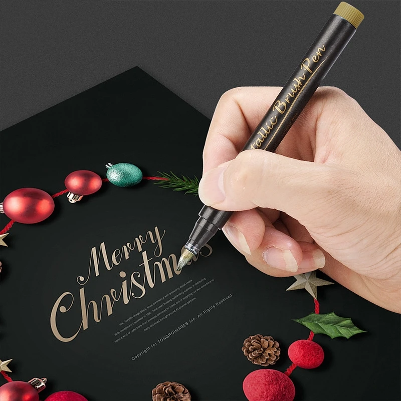 10ชิ้น/เซ็ต Metallic Marker Pen ถาวรเขียน Rock ภาพวาดสมุดภาพแก้วไม้ผ้าใบการ์ด Art Marker