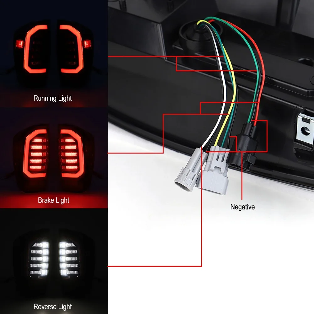 سيارة LED التوصيل والتشغيل الضوء الخلفي الجمعية ل 2016-2022 تويوتا تاكوما أضواء خلفية DRL تشغيل تحول الفرامل عكس أضواء