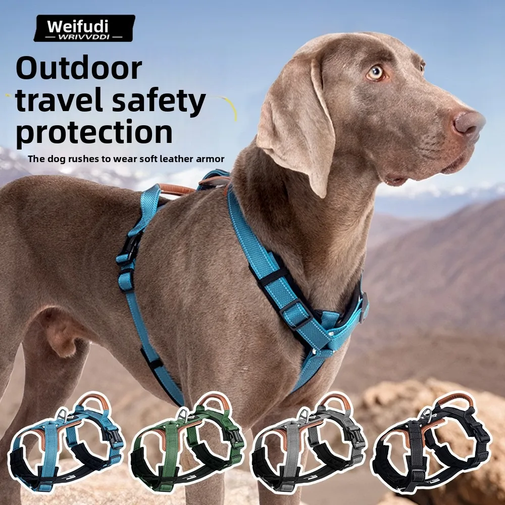 

New Dog Harness Breathable Reflective Nylon Dog Harness Vest with Handle For Large Dogs Outdoor walking Training Supplies
