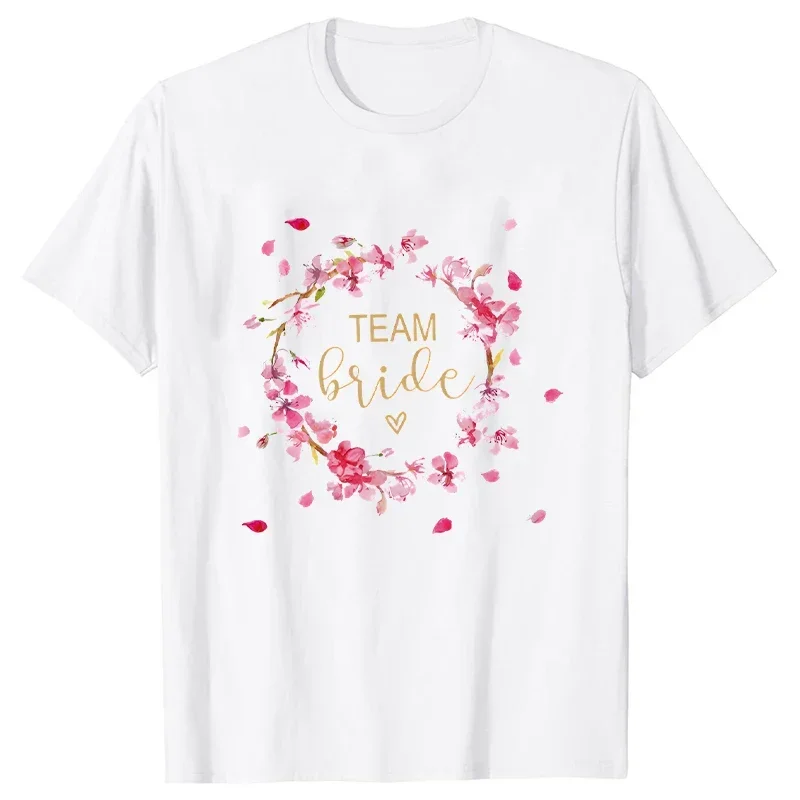 Future Bride T Shirt Team Bride Bridesmaid Tops Tee Flowers Bridal Wedding Single Farewell Bachelorette Hen Party EVJF Tees